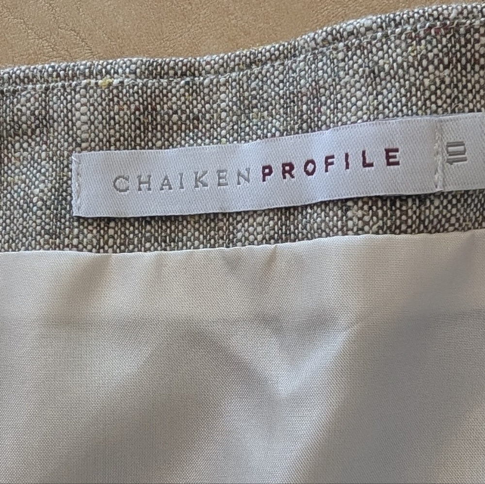 Chaiken Profile Gray High Waist Inverted Pleated Skirt with Tie Belt Sz 10 - Picture 2 of 10